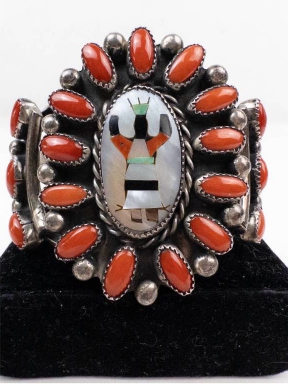 Vintage RHB Roland Hogan Begay
Apache Crown Dancer Sterling Cuff Bracelet